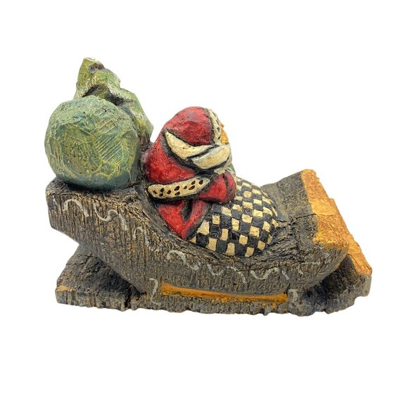 Vintage Silvestri Santa & His Sleigh Signed Anthony Costanza resin Christmas dec - Picture 3 of 9